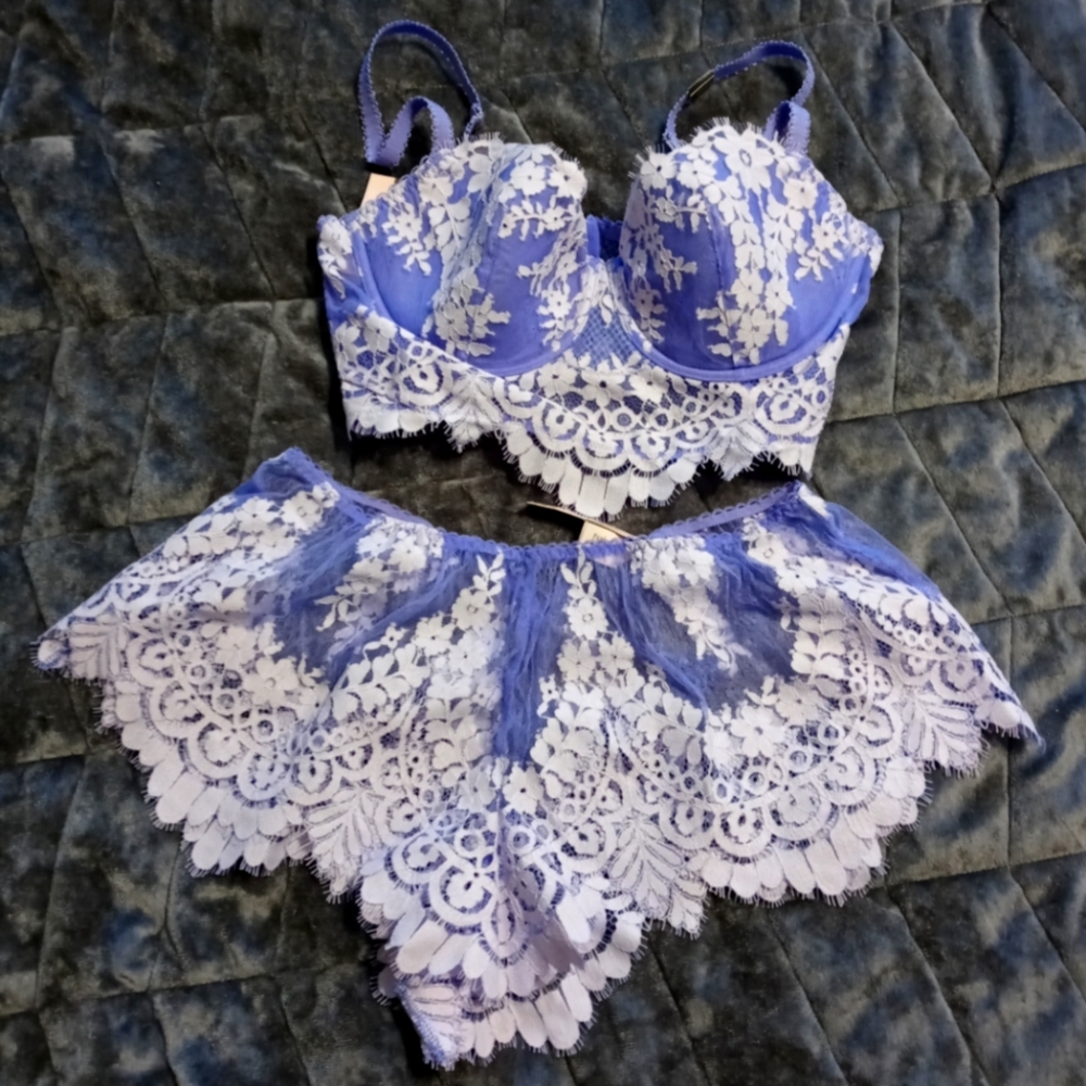 NWT Victoria's Secret Mesh Bra and Panty Set - 34D/Small
